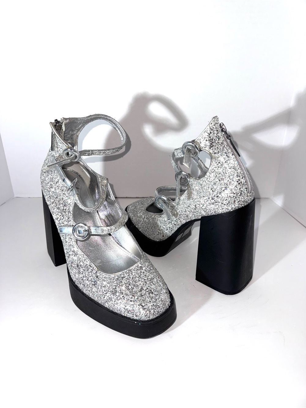 Larroude Alexa Mary Jane Glitter Pumps